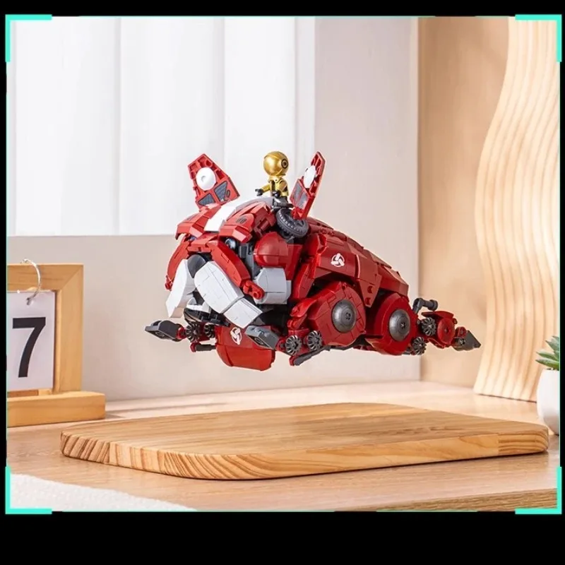 

SEMBO механические строительные блоки для бульдога, ручная сборка, красный механический собачий шарнир, подвижная игрушка, модная игровая модель, украшение