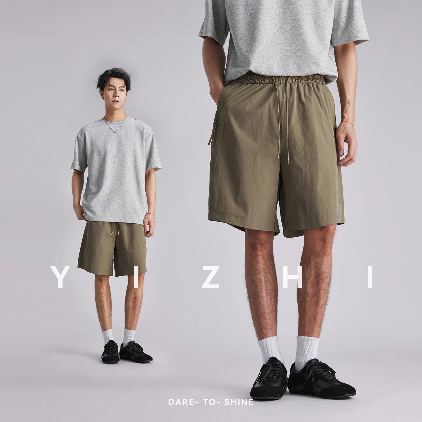 

Fashion Men Quick Dry Breathable Side Zip Cargo Shorts 2026 Summer Thin Loose Fit Casual 5 Inch Bermuda Shorts