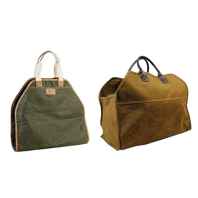 

Canvas Log Carrier Bag,Durable Wood Tote,Fireplace Stove Accessories,Firewood Holder With Handles For Camping