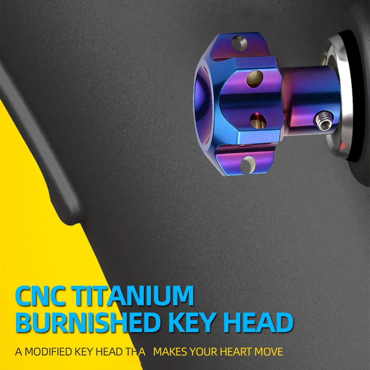 Universal Motorcycle Key Head Modified Key Cover CNC Burnt Titanium Key Head Gear Hexagonal Titanium Burnt Key Head Accessories