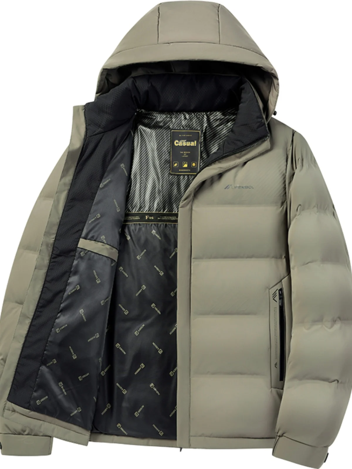 

2024 New Men's Thiened down Jaet Detachable Cap Stand Collar Northern Warm Middle-Aged Long Coat Faion Urban Sle