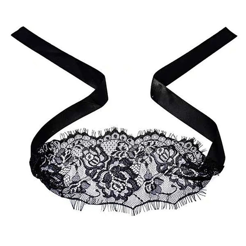 Ladies Fashion Sexy Lace Eye Mask Blindfolds Black White Cutout Blindfolds Exotic Apparel Style Clothing Accessories