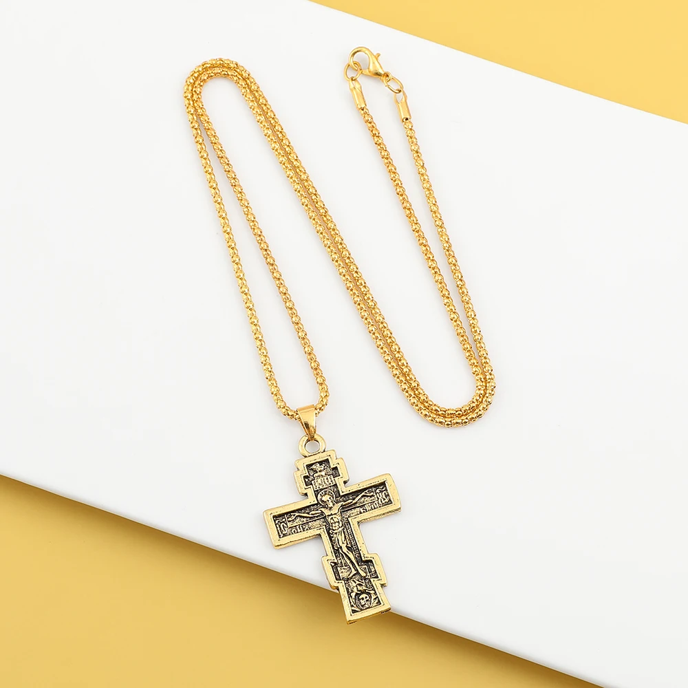 Jesus Cross Men Necklaces Pendant Chain Amulet Vintage New In For Women Fashion Jewelry Gifts Wholesale