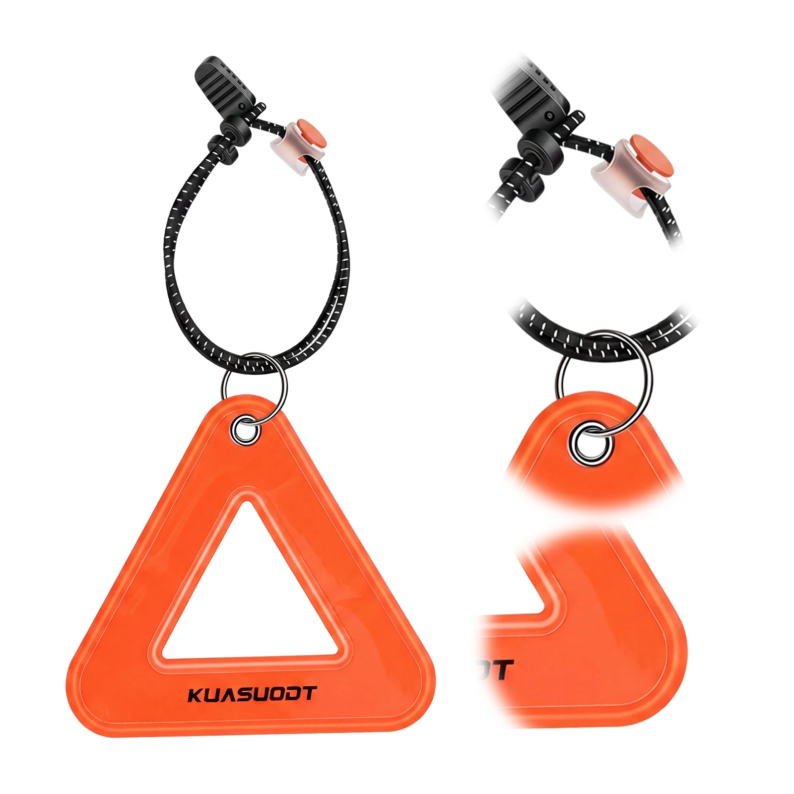 Triangle Reflective Bicycle Rear Pendants with Elastic Rope Bike Saddle Reflective Triangle Sign for Daily Commuting & Cycling