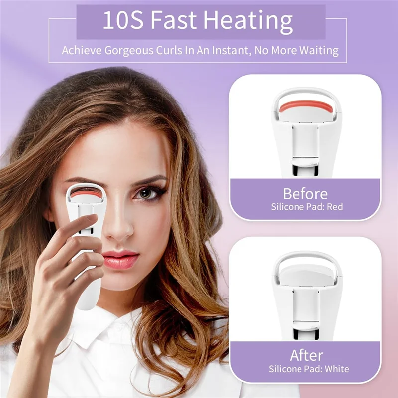 

Heated Eyelash Curlers, Rechargeable Electric Eyelash Curler With Dual-Arc Design 3 Adjustable Temperature Safe Gentle