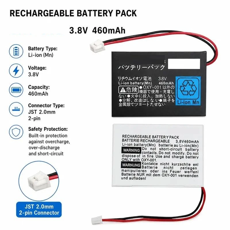 50pcs High Capacity Rechargeable Battery for Nintendo GBM Game Console Spot Supply Manufacturer Direct Sale
