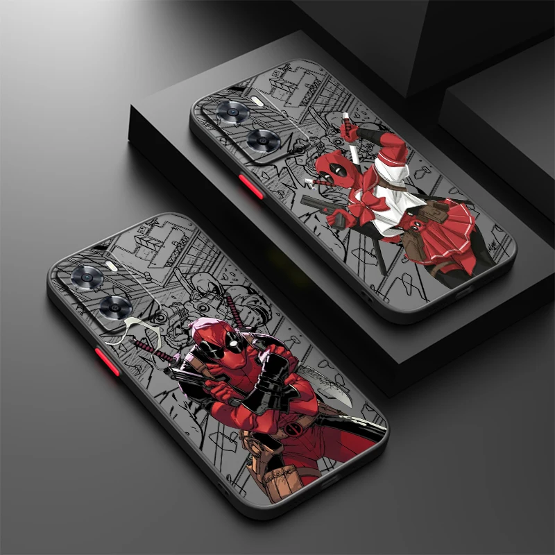 Deadpool Funny Marvel Hero Frosted Translucent For OPPO X5 X3 A54S A5 A94 A16 A53S A57 A74 A72 A96 A98 A78 5G TPU Phone Case