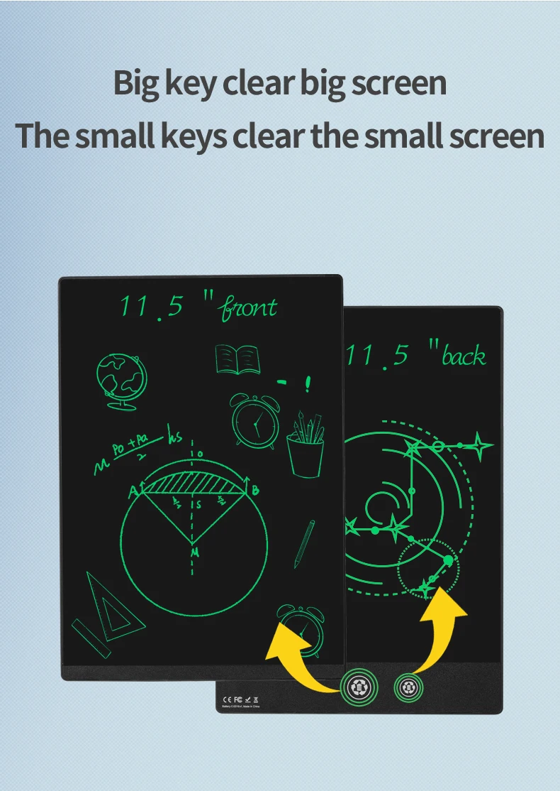 9,5 Zoll LCD-Schreibtafel Vollbild super fein doppelseitig für Kinder Zeichenblock Student Schreib block Geschenke Büro Notizblock – Detail 12