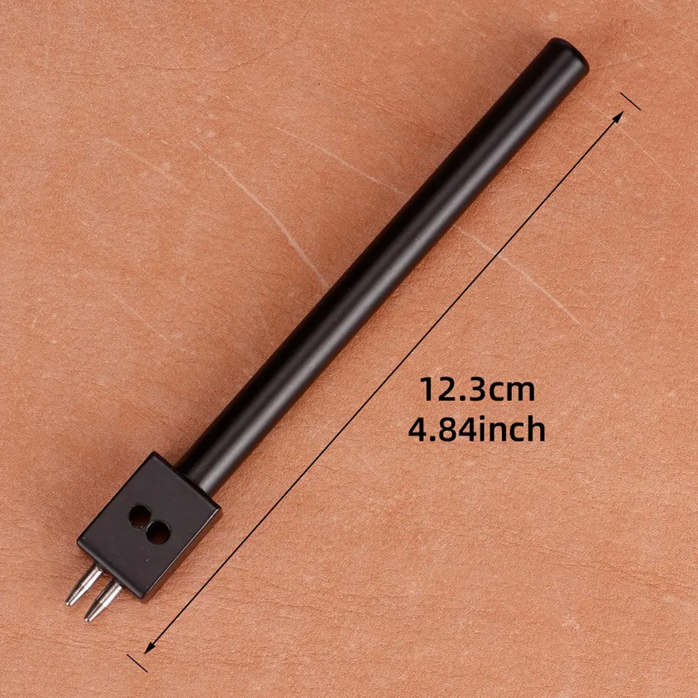 Hot Selling 1 Set Leather Round Hollow Stitching Hole Punch Cutter Tool, 4mm Spacing 2/4/6 Hole