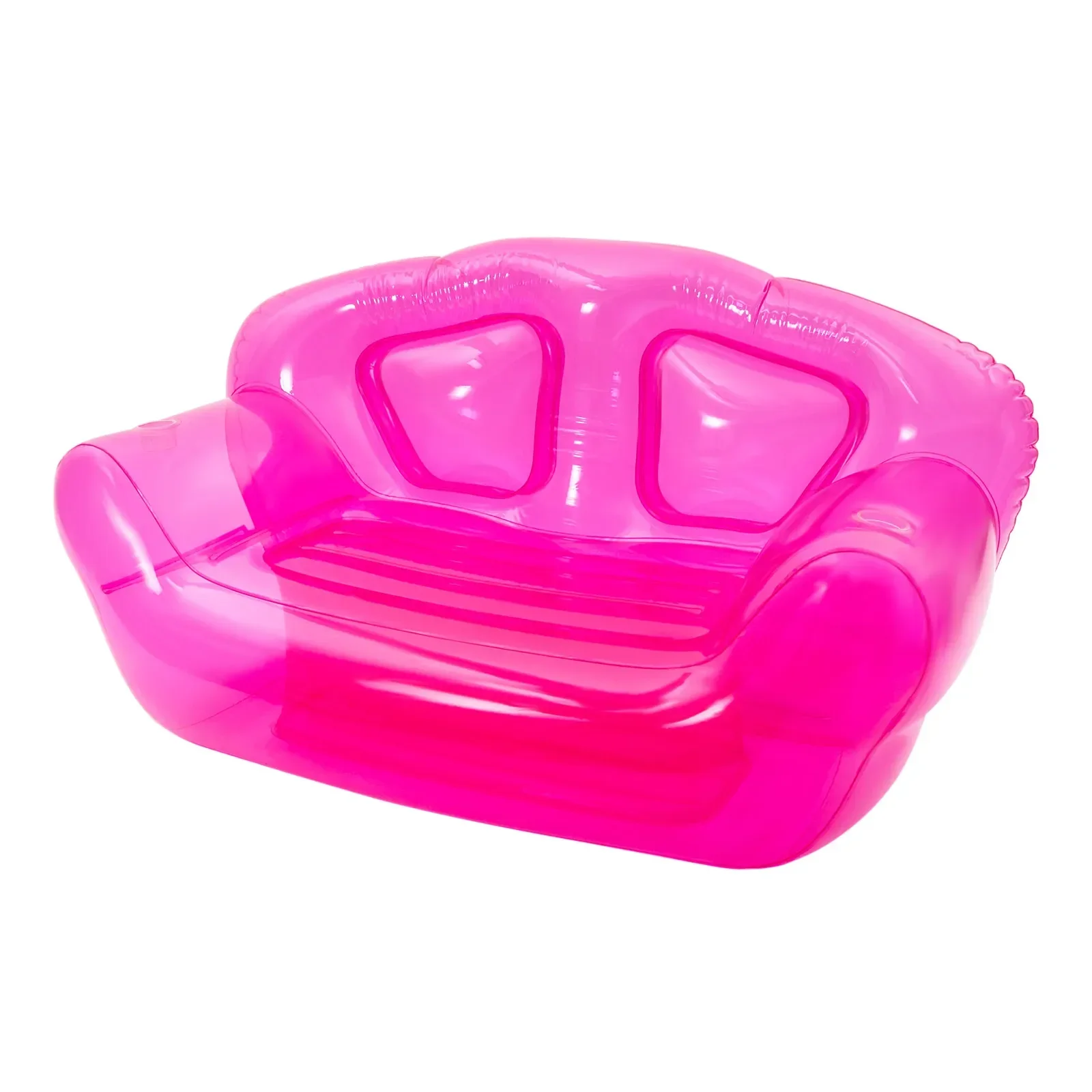 Red Inflatable Double SofaScalloped Back SeatTransparent Sofa