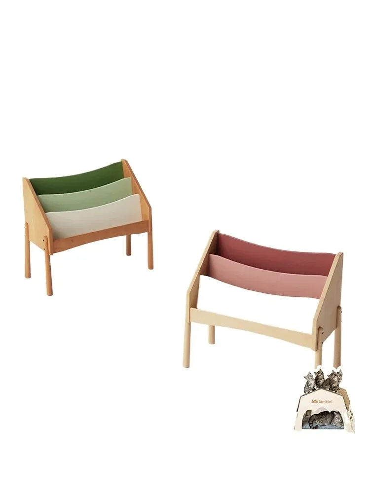 Solid wood children's bookshelf Floor-to-ceiling magazine rack Shelf Picture book rack Picture book storage rack  small