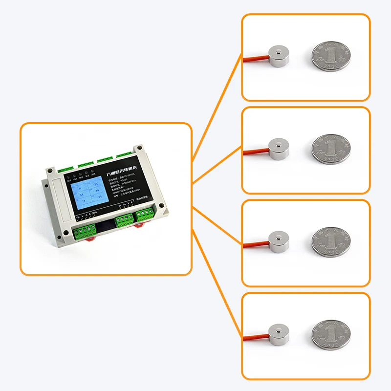 Six-Channel Acquisition Module with 4pcs Load Cell Sensors Load Cell Amplifier Test Pressure and Compression Force