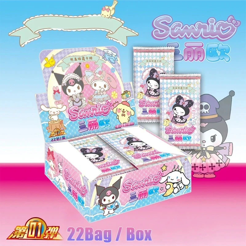 

32/22 Packs Sanrio Kuromi Hello Kitty Card Cartoon Melody Cinnamoroll Collectible Game Trading Card Children Toy Christmas Gift