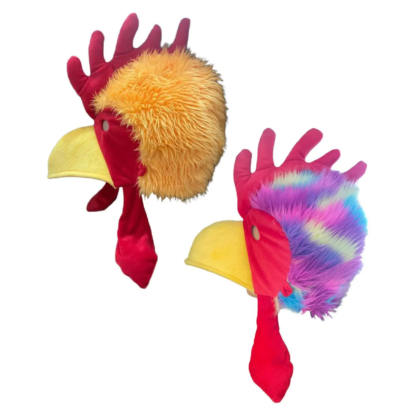 Rooster Hat Party Headgear Plush Animal Bird Headwear for Holiday Kids Adults