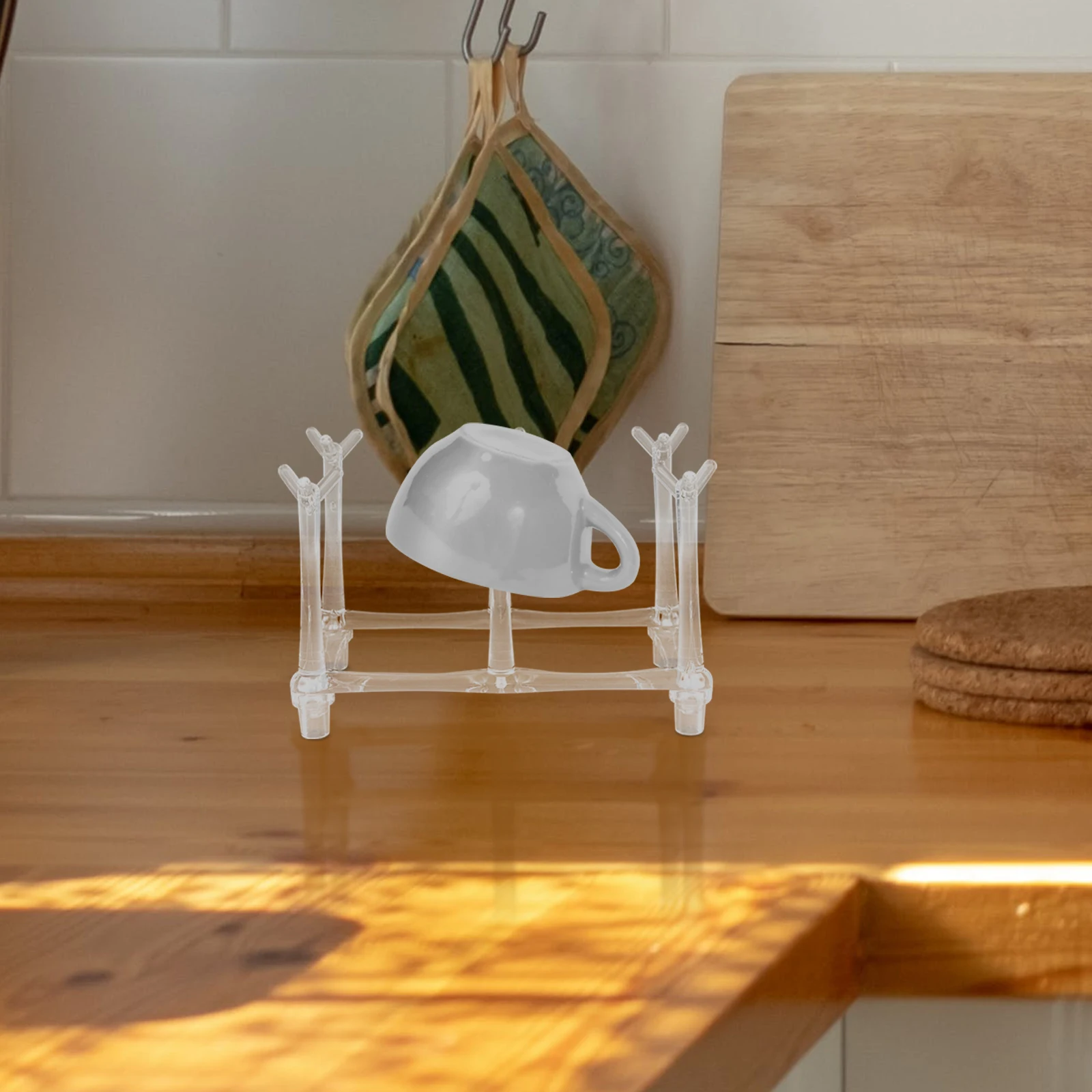 

Coffee Cup Holder Acrylic Mug Rack Kitchen Organizer Drying Stand Small Cup Storage Display Coffee Rack Dry Bottle