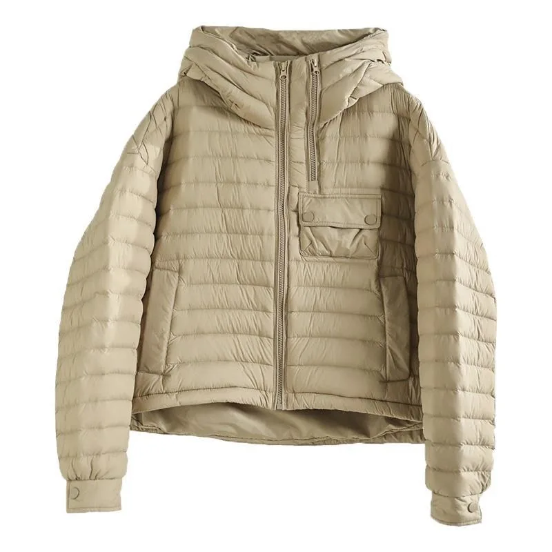 Women's Lightweight Warm Cotton Coat Outerwear Winter Quilted Loose Casual Hooded Long Sleeves Cotton Coat Jacket Women Parkas