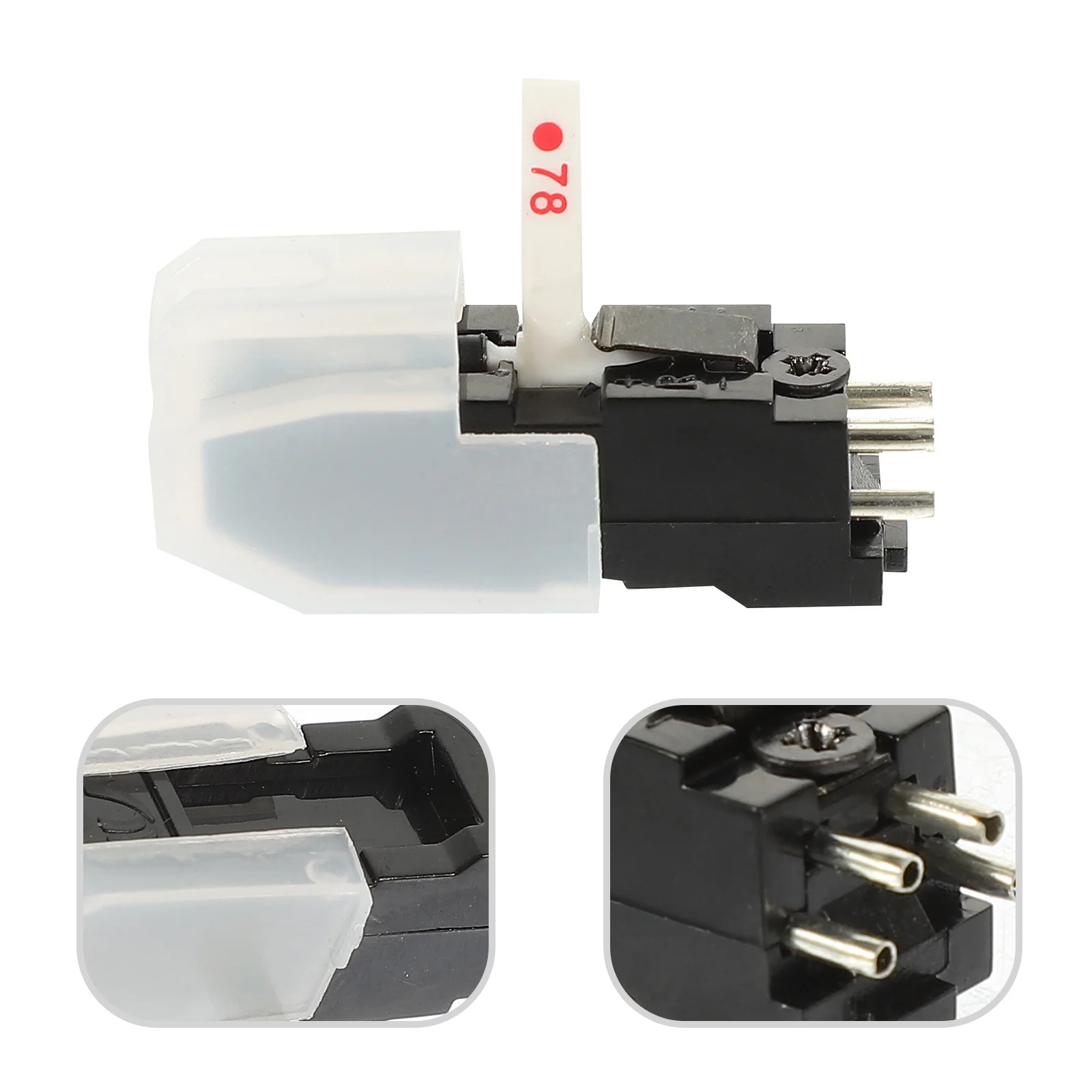 

1pcs Replacement Gramophone Stylus Needle Turntable Record Player Part Paratoroidal Coil Design For Channel Separation White