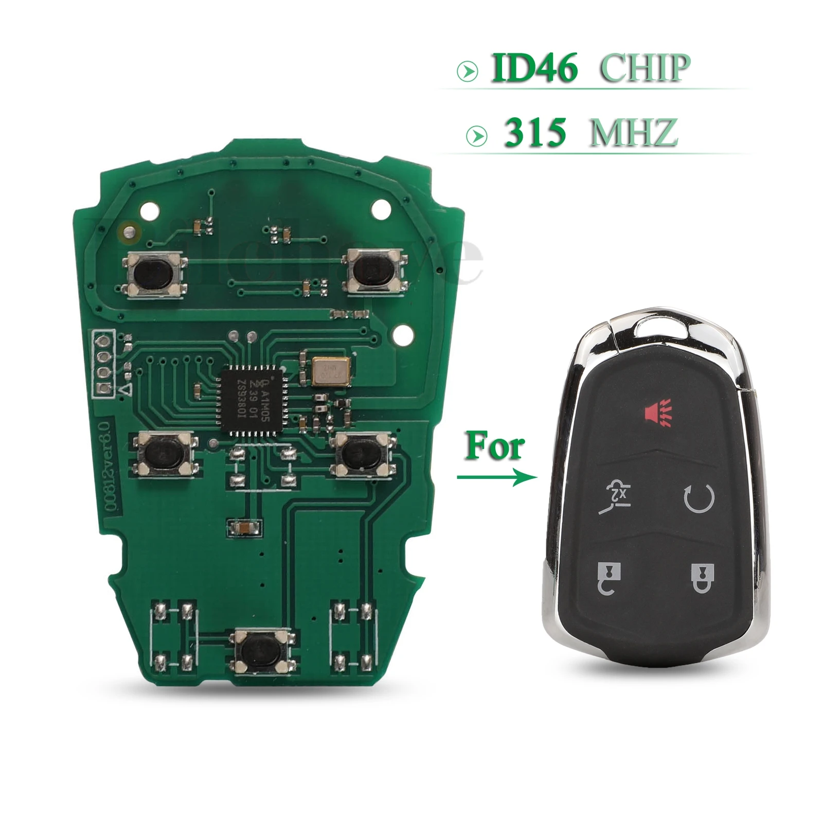 jingyuqin 5 Buttons 315Mhz ID46 Chip Remote Smart Car Key Circuit Board For Cadillac CTS ATS XTS 2014-2019 HYQ2AB