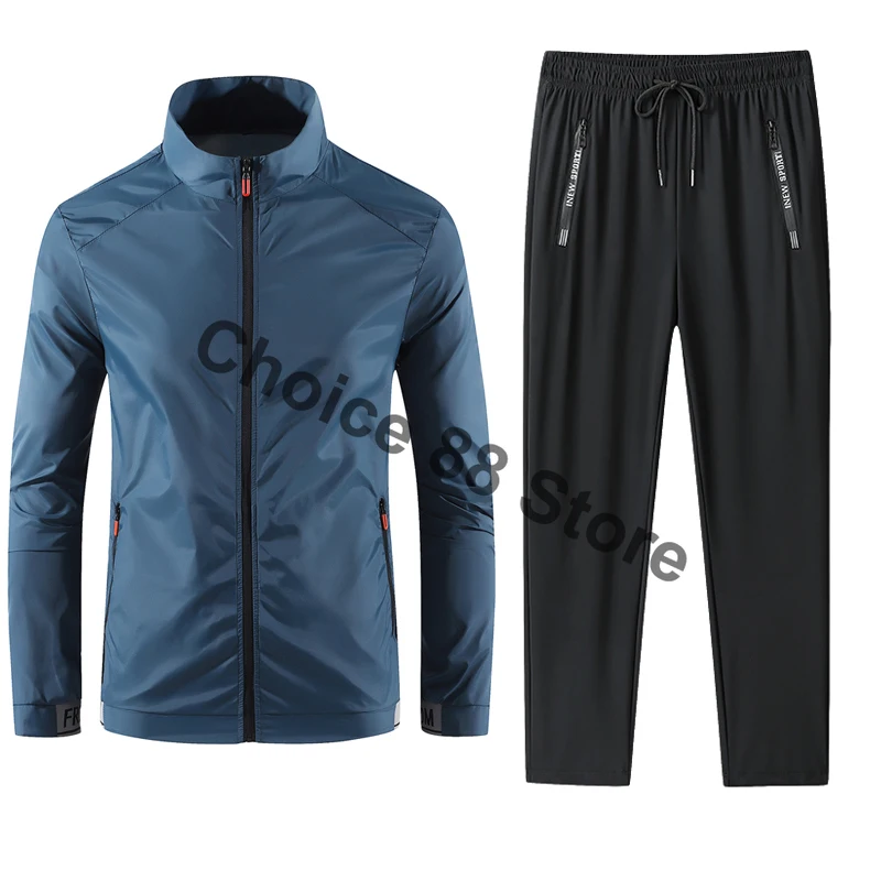 

Мужской летний комплект 2026: Куртка с защитой от солнца и УФ-излучения и брюки из охлаждающего ледяного шелка