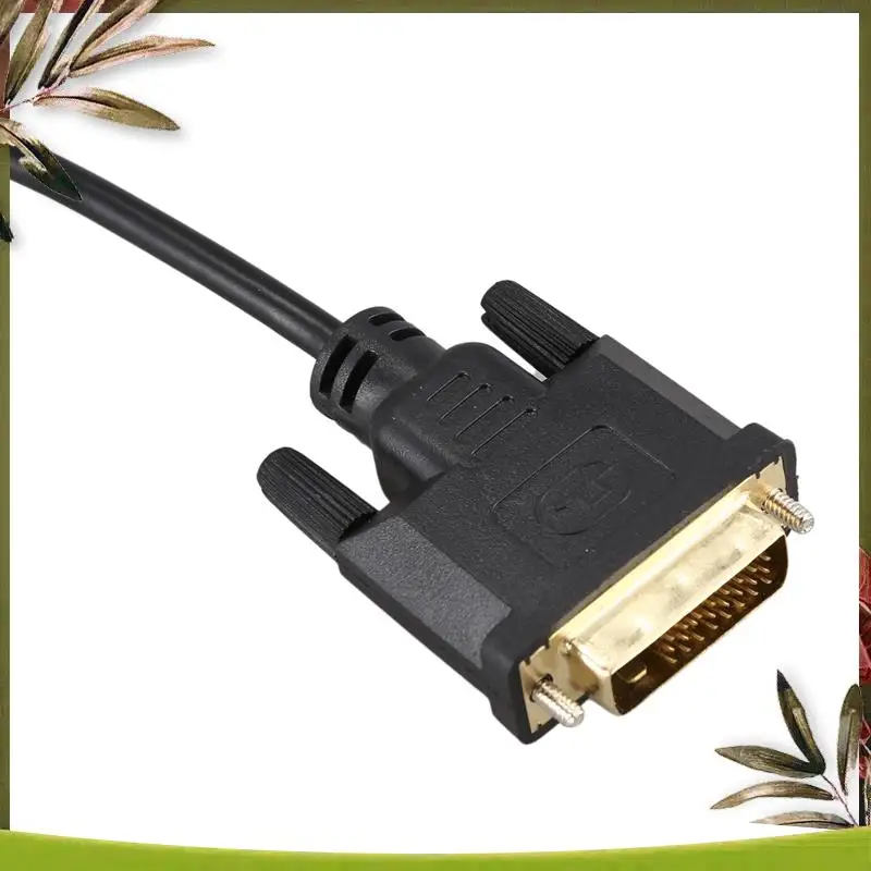 Kabel Adaptor DVI ke VGA ABDW-5X 1080P, Kabel DVI-D ke VGA 24+1 25 Pin DVI Male ke 15 Pin VGA Female Converter untuk Display