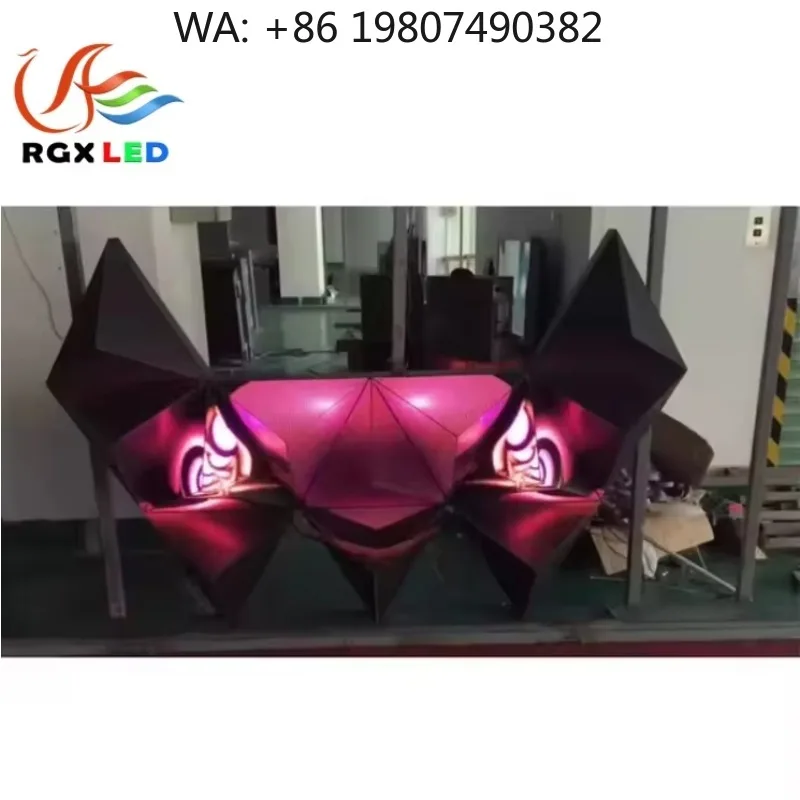 P4 P5 3D Stereo Triangle Irregular LED DJ Console Sign High Refresh Pantalla for Nightclub Creative Stage Atmosphere Design