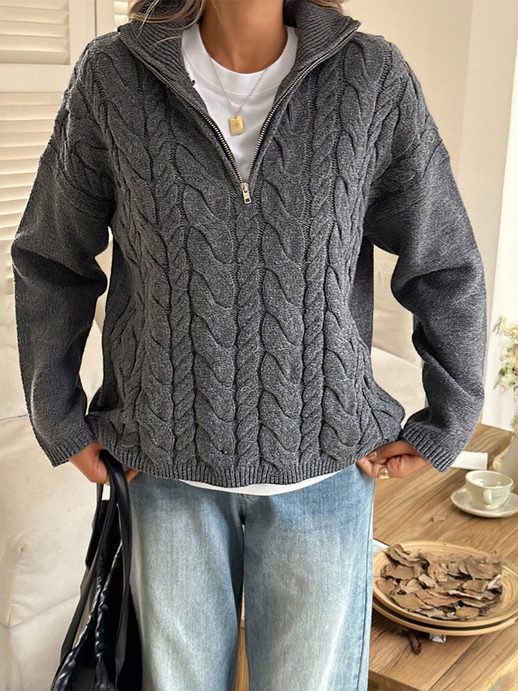 

Vacation-style Knitted Long-sleeve Sweatshirt for Women, Women's Sweater, 2025 Autumn and Winter