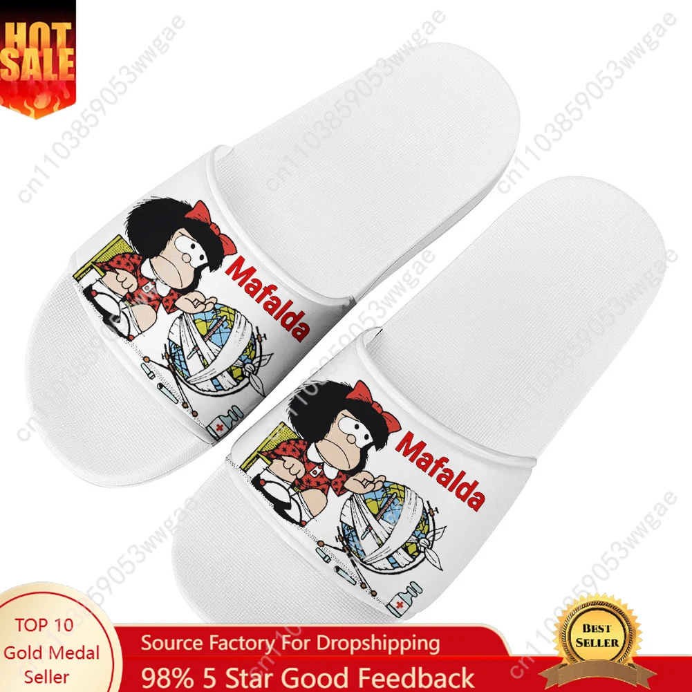 

Mafalda Sandals Home Slippers Water Shoes Mens Womens Teenagers Sandal Bathroom Beach Pool Cartoon Custom Made Summer Slippers