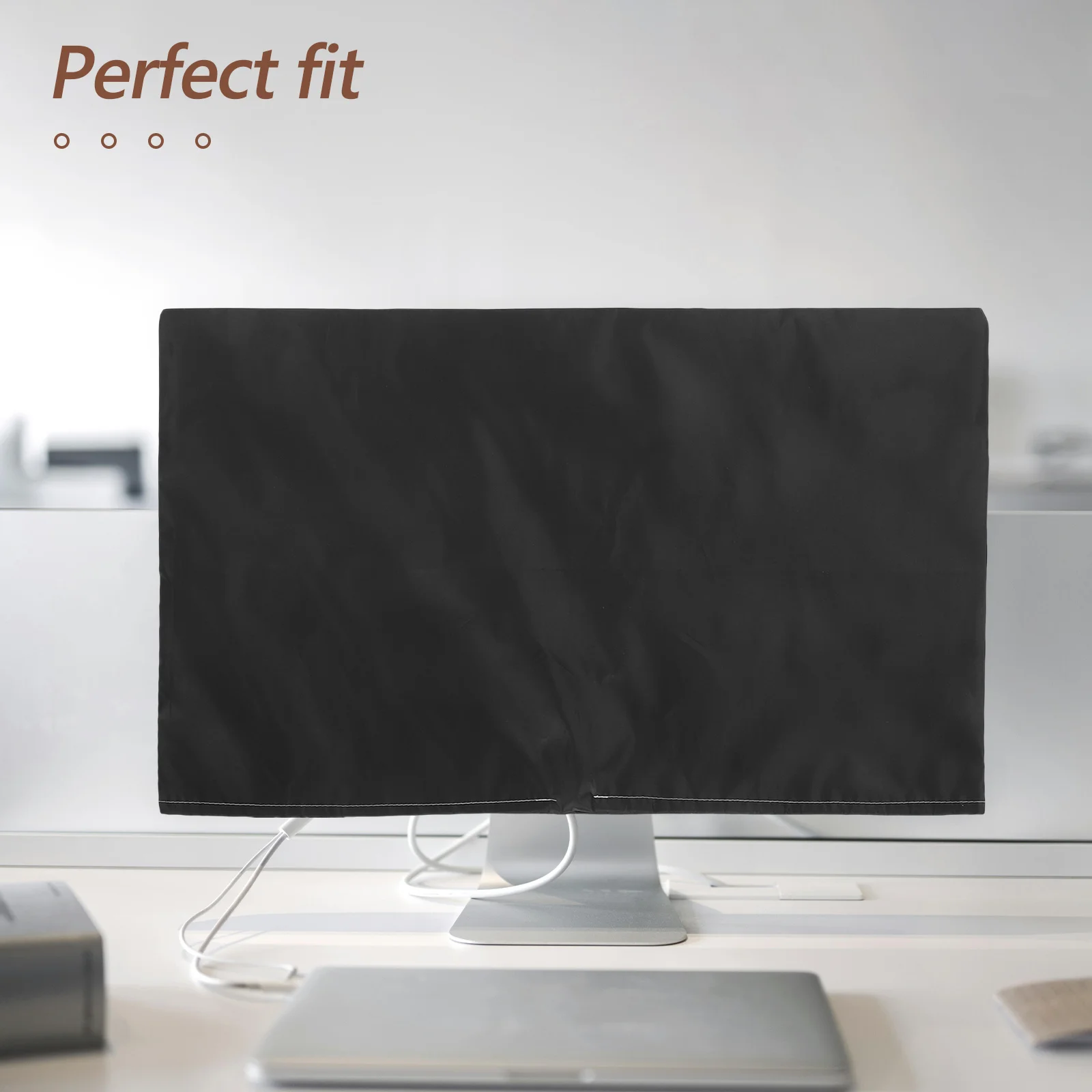 

23-25 Inch Computer Monitor Dust Cover Black Oxford Cloth Protector Sleeve for Desktop and Display Computer Monitor Case