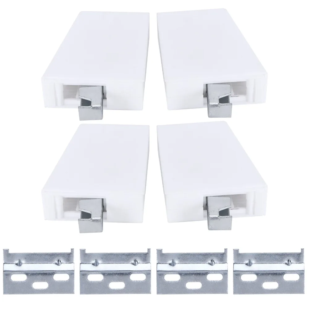 4pcs Durable Adjustable Cabinet Hanger Bracket Sturdy White Cabinet Mounting Plate Wall Hanging Bracket Picture Hanging
