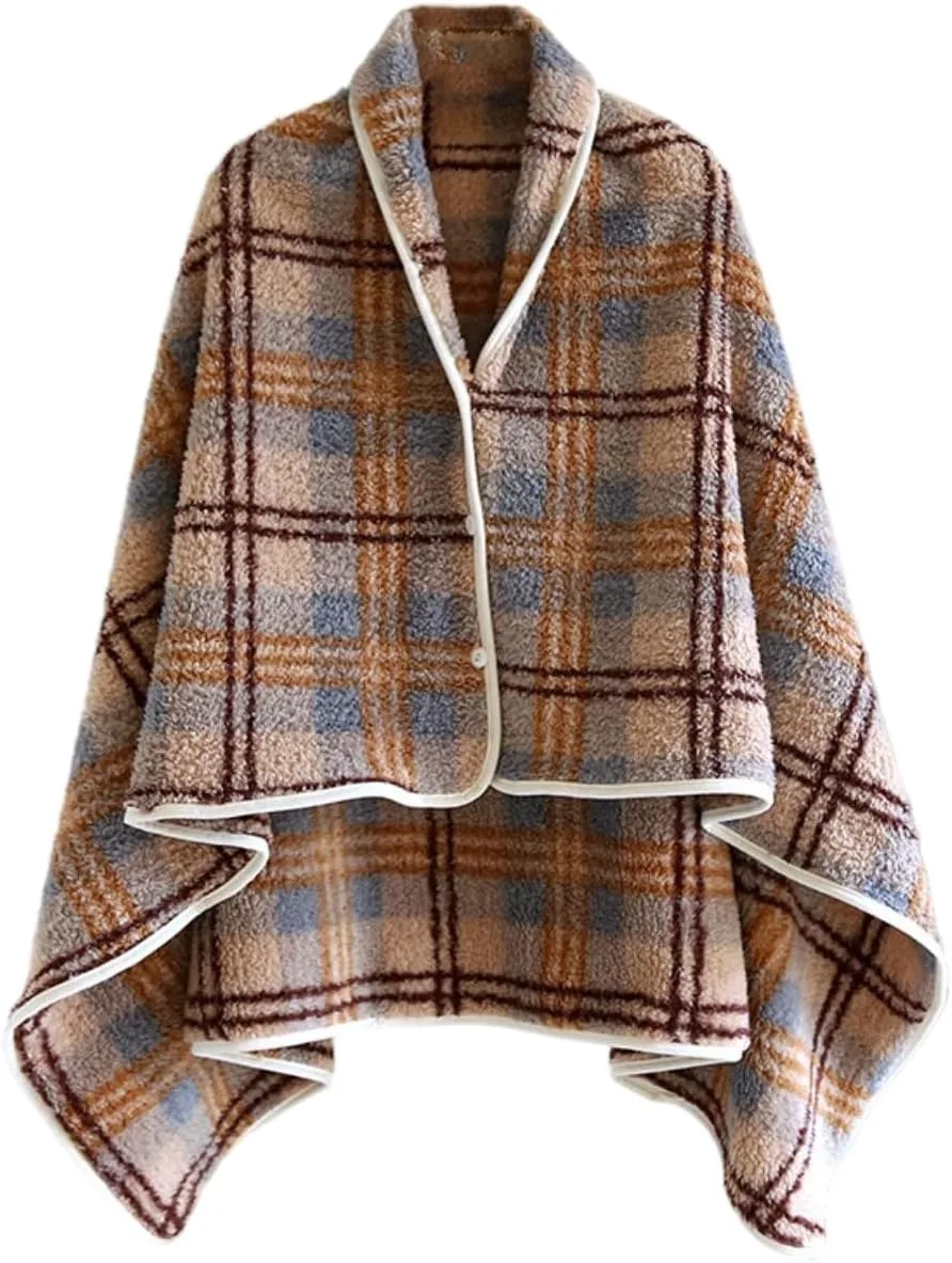 Oversized Wearable Blanket Poncho Women Lightweight Cozy Fleece Blanket Throws Sweatshirt Winter Shawl Loungewear