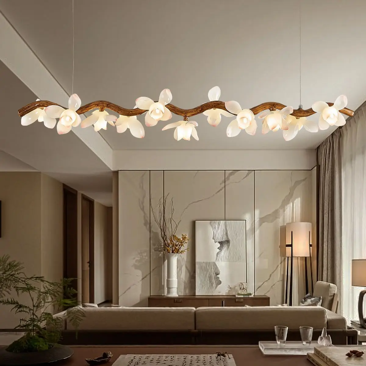 

Modern home decoration tree branch chandelier living room dining room lotus LED chandelier indoor lighting