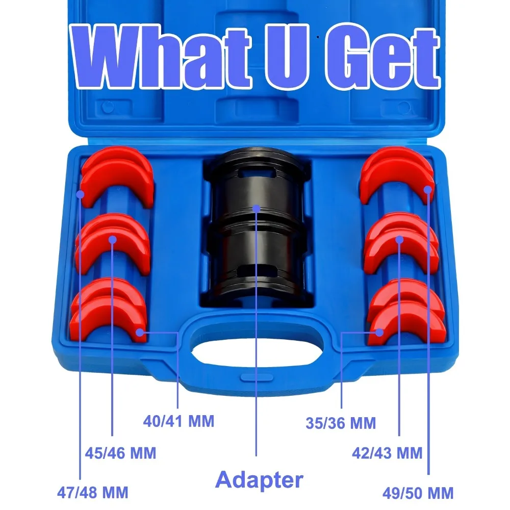 14Pcs Universal Motorcycle Fork Seal Driver Kit, 35-50mm Front Fork Oil Seal Install & Removal Repair Tool Set