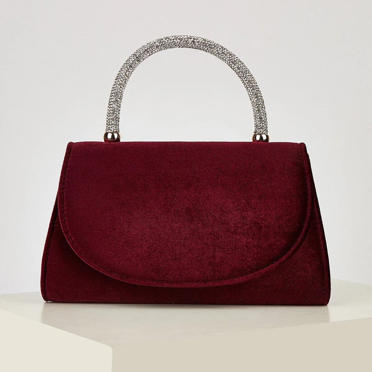 Women's Evening Bag, Faux Suede Solid Color Evening Dress Handbag with Unique Shiny Handle Decoration, Suitable for Business, Commuting, Portable Makeup Bag, Wallet, Ideal for Prom, Parties, Weddings, and Holiday Gatherings
