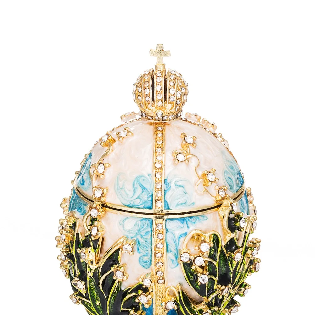 QIFU Nieuwe Komen Handwerk Metal Mooie Faberge Ei voor Trinket Doos