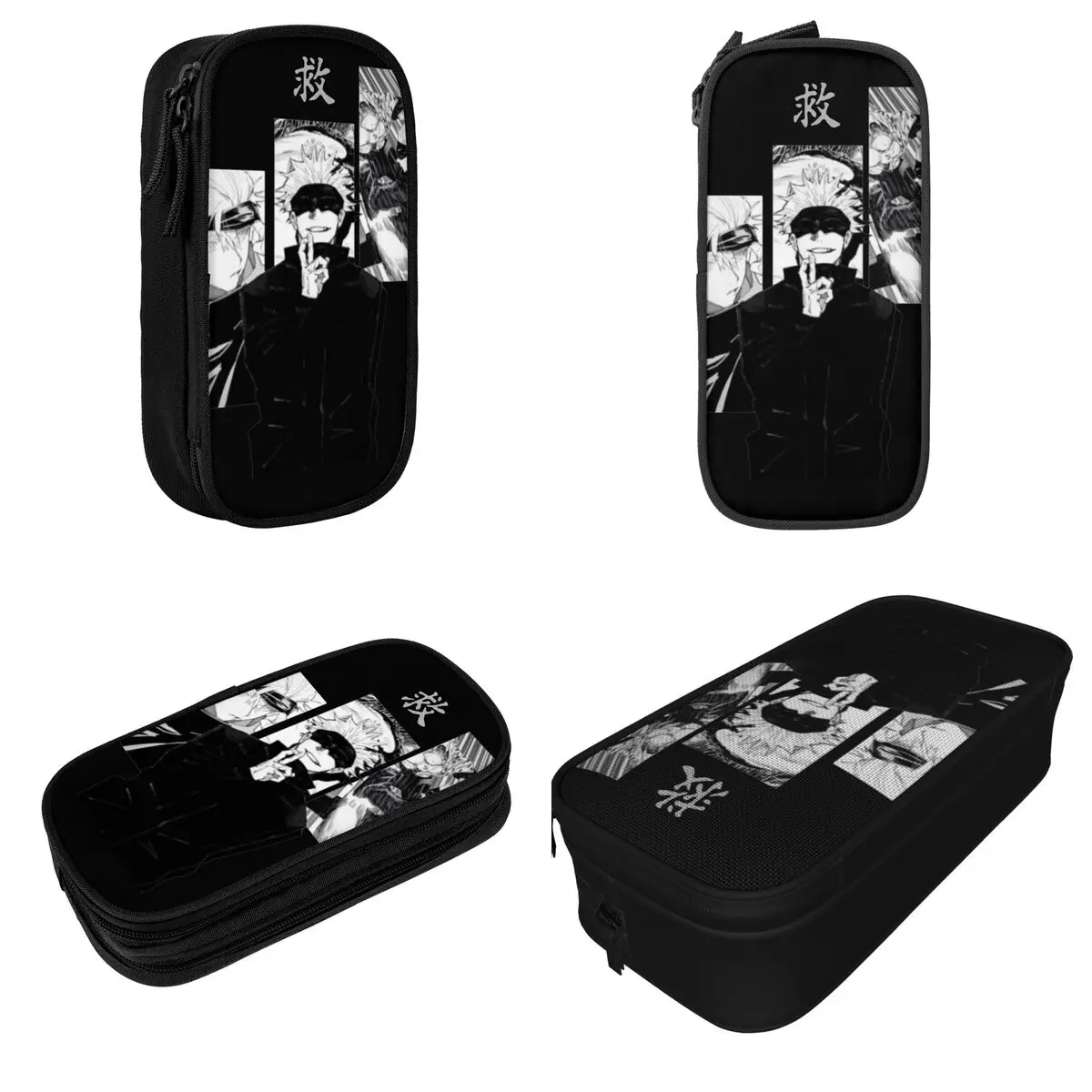 Jujutsu Kaisen Anime Gojo Satoru estuche de lápices de lucha de hechicería, estuche de lápices para estudiantes, bolsa de almacenamiento grande, regalos de oficina, papelería