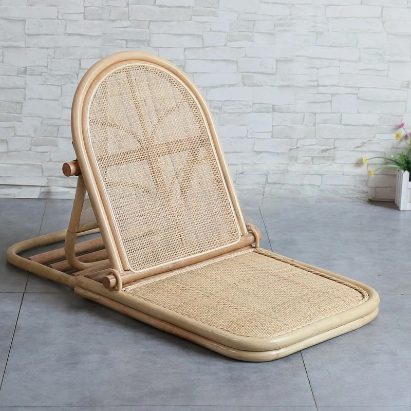 

Folding beach chair made of natural rattan Handmade rattan floor chair