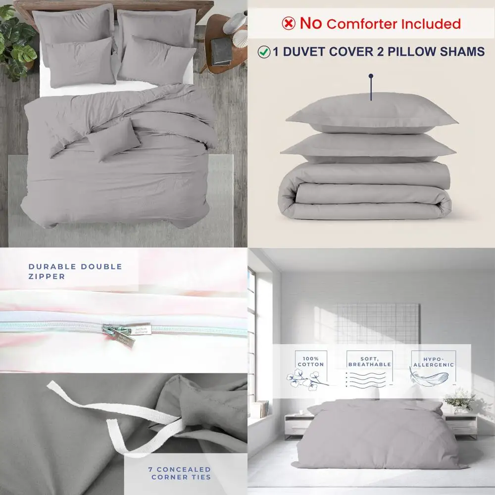 

100% Egyptian Cotton 600 Thread Count Duvet Cover Set - Super King Plus/Oversize King Size Comforter Cover Set