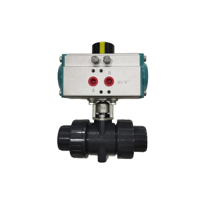 PVC Double Lead Ball Valve Pneumatic Ball Valve Plastic Drop Joint Ball Valve Multi Specification DN15 20 25 32 40