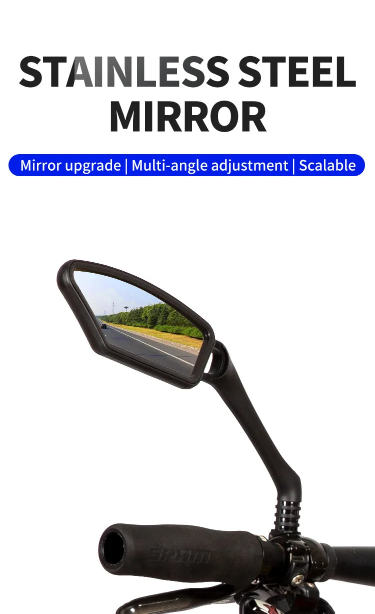 ,Adjustable Stainless Steel Rearview Mirror Motorcycle Reflective Mirror Rearview Mirror For Bicycles Mountain Bikes