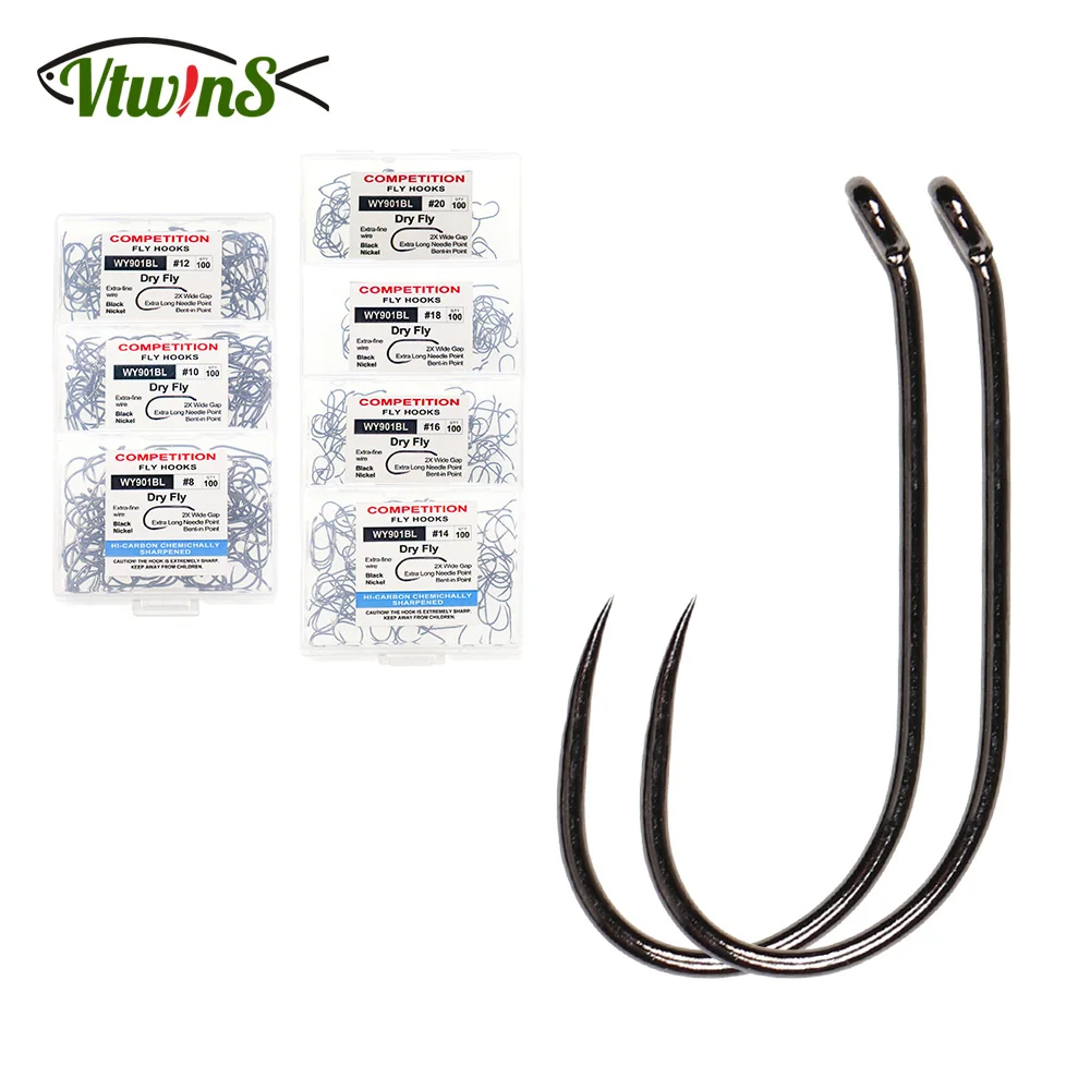 Hameçon de pêche à la mouche en acier à haute teneur en carbone, hameçon mou, modèles de mouches, émerges, tchèque