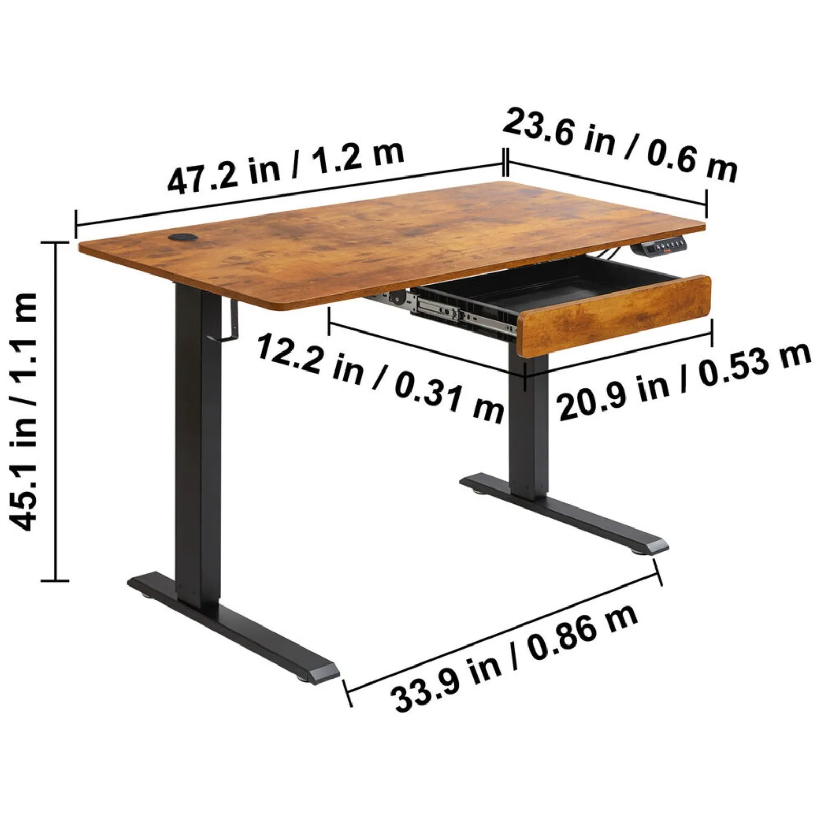 Réglable US recommande bureau debout électrique avec MEL/ moniteur Riser Home