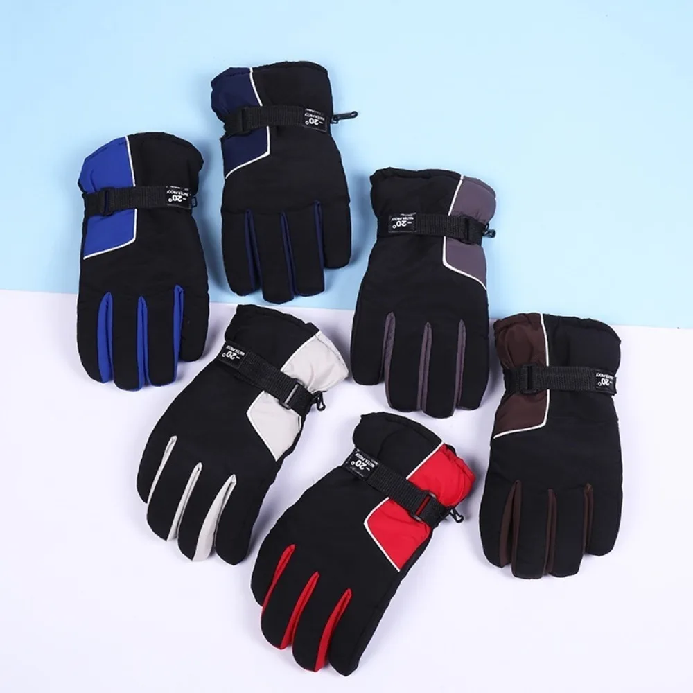 Ski resort skiing non-slip gloves warm adult outdoor gloves waterproof cold-proof thick cotton gloves