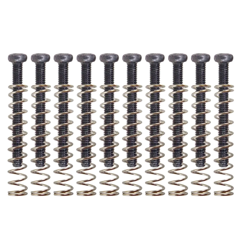 10 Pcs Humbucker Guitar Pickup Screws Wtih Springs Double Coil Pickup Mounting Screws and Springs for Height Adjustment