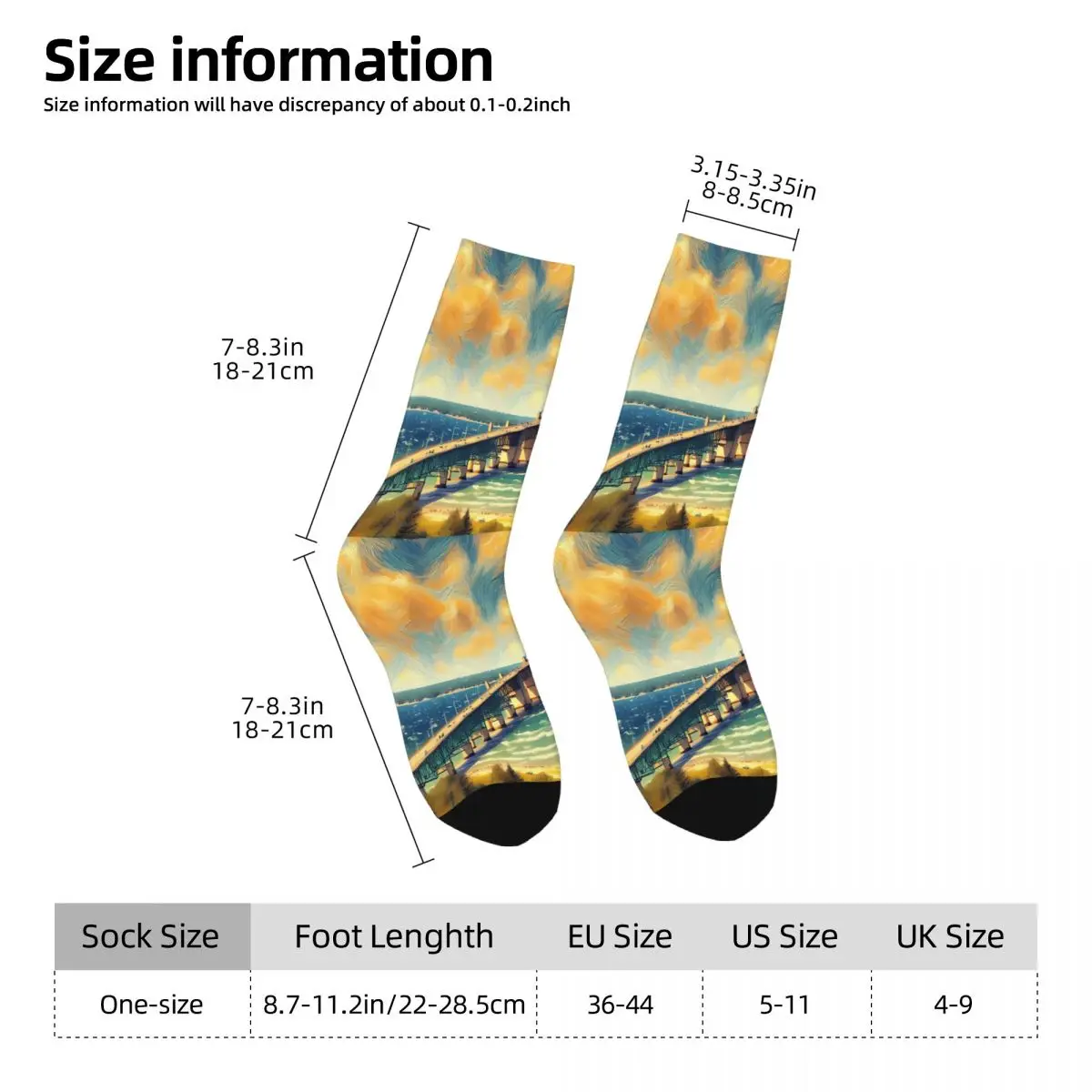 Oil Painting Sock Printed Man Polyester
