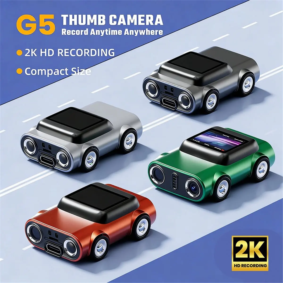 DT736 STOCK-2K Keychain Thumb Camera Action Camera Retro Support Memory Card Camcorder Video Recorder Necklace Camera B