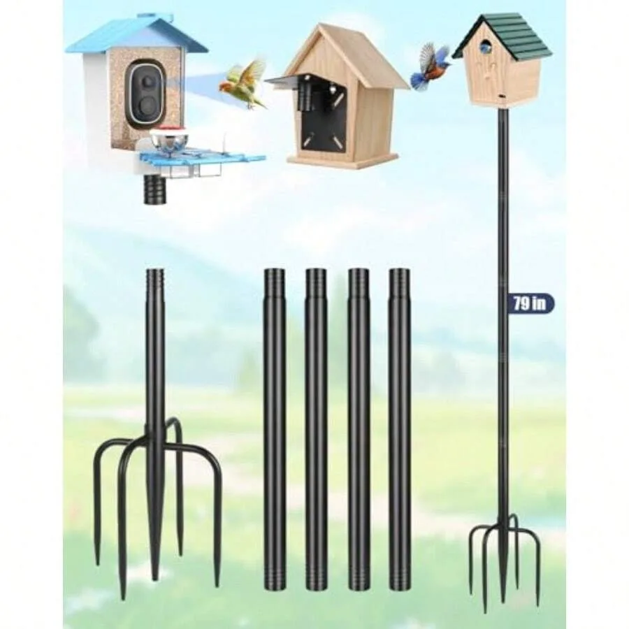 

Bird FeedersSmart Bird Feeder Pole Stand 79 Inc Eavy Duty Bird Ouse Pole Outdoors Adjustable Mounting Pole Smart Bird Feeder Wi
