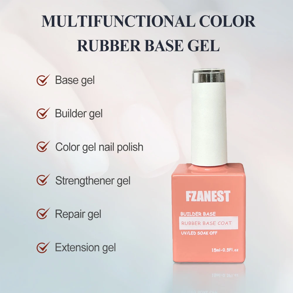 Fzanest Uv Rubber Base Gel Nagellak 15Ml Clear Builder Rubber Basis 2024 Hema Vrije Nagel Versterker Verlengingsgel In Een Fles