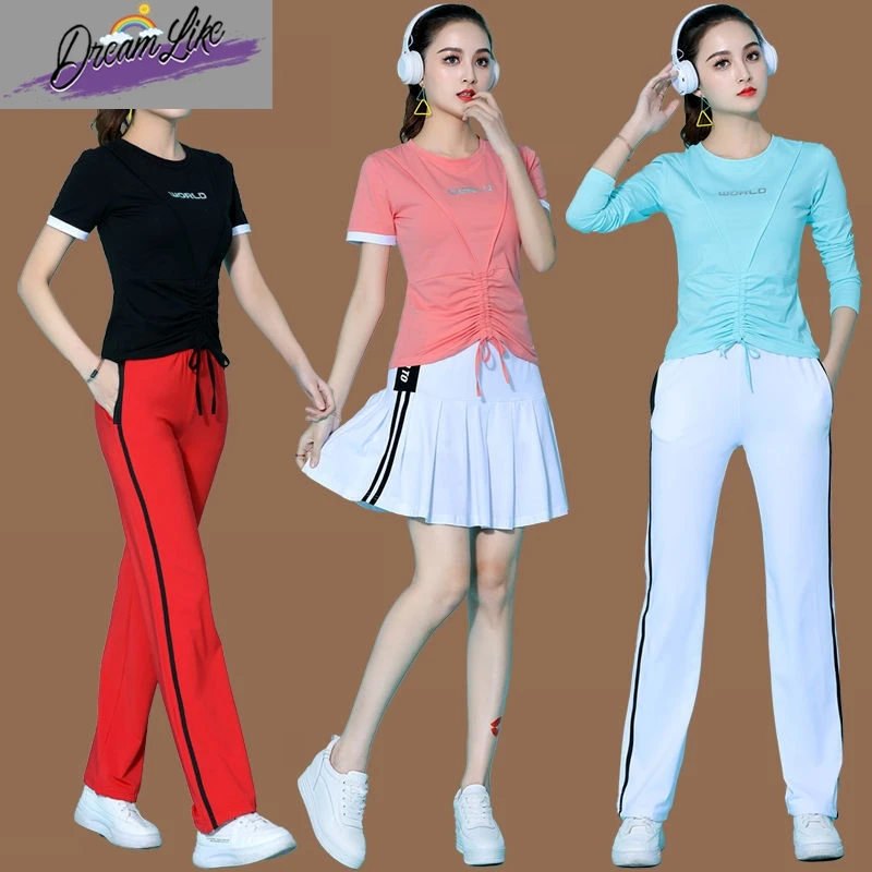

Summer New Sle Women's Fitn Dancewear Slimming Casual Set Square Dance Exercise Clothes Comfortable Breathable