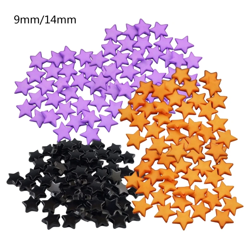 300 Pieces Halloween Inspired Acrylic Star Bead for Necklaces and Bracelets Jewelry Making Components Beading Supplies