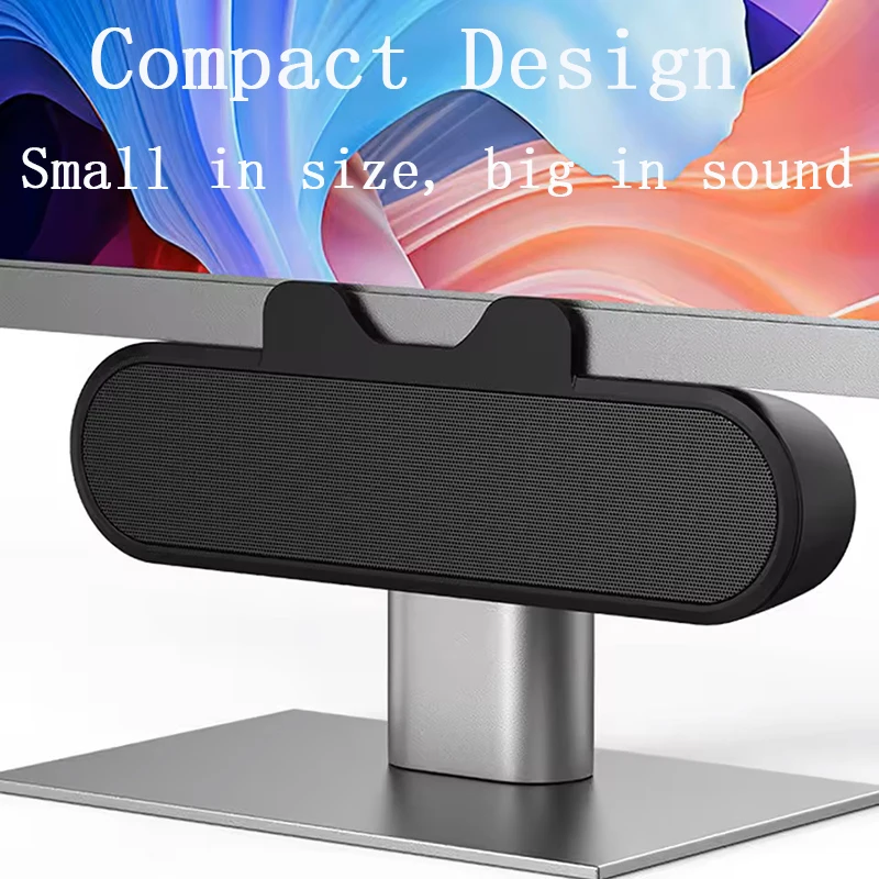 Caixa de Som Portátil Mini USB com Fio para Computador, TV, PC, Laptop, Desktop, Subwoofer, Caixa de Som com Clip, Bocina, Coluna, Caixa de Som